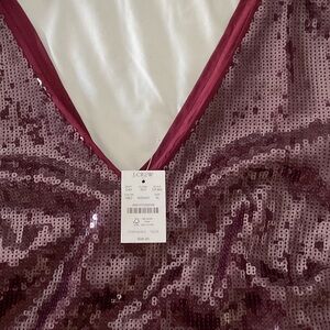 J. Crew Wine Sequin Chemise